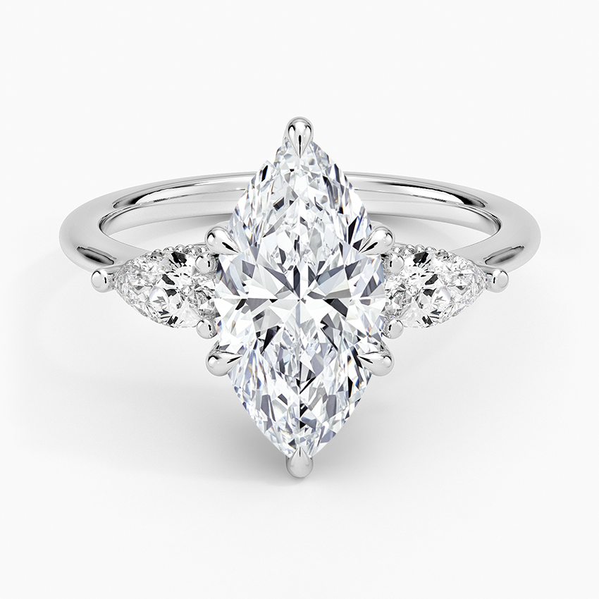 2.50 Marquise Kesim Hidden Halo Tasarım Tektaş Laboratuvar Pırlanta Yüzük - Nilora