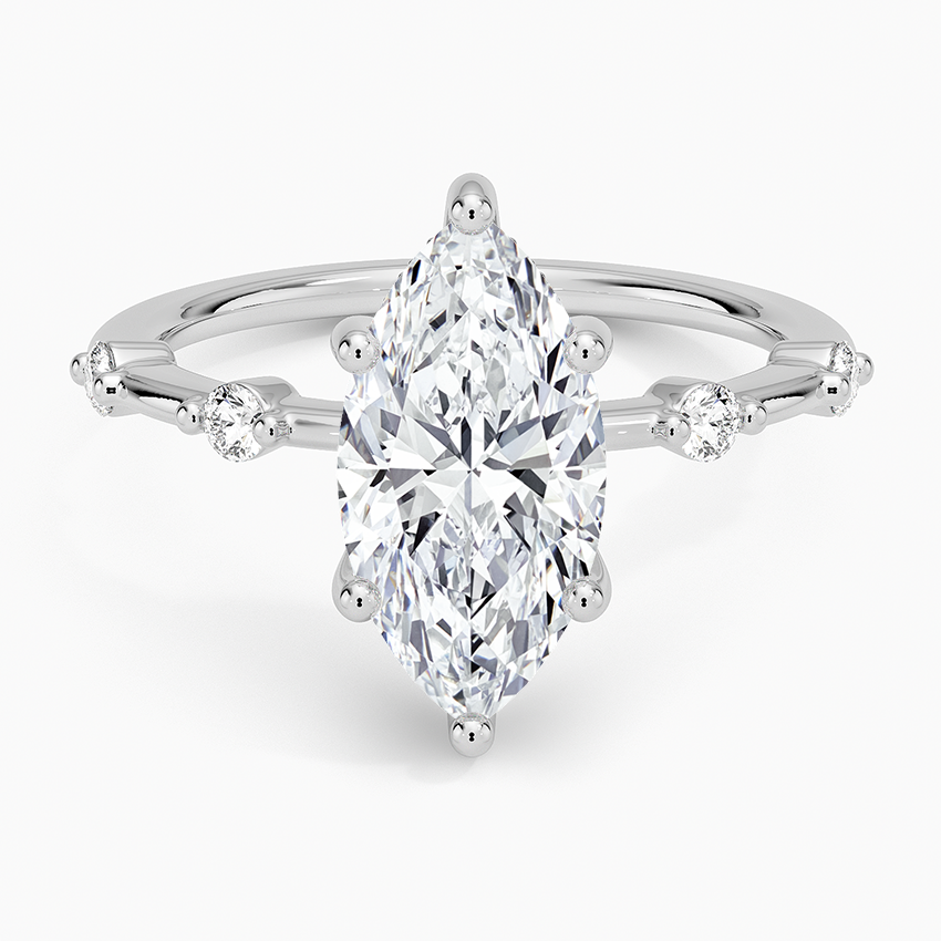 2.20 Karat Marquise Kesim Hidden Halo Tasarım Tektaş Laboratuvar Pırlanta Yüzük - Nice