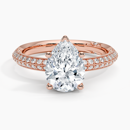 2.50 Damla Kesim Yarım Tur Tasarım Tektaş Laboratuvar Pırlanta Yüzük - Selara