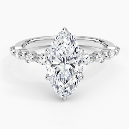 1.60 Carat Princess Halo Design Solitaire Lab Diamond Ring 18K - Florina 