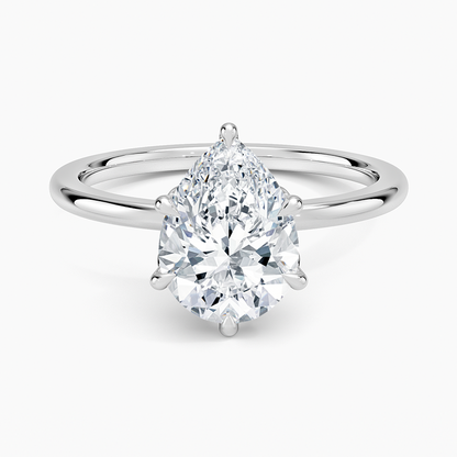 1.60 Carat Princess Halo Design Solitaire Lab Diamond Ring 18K - Florina 