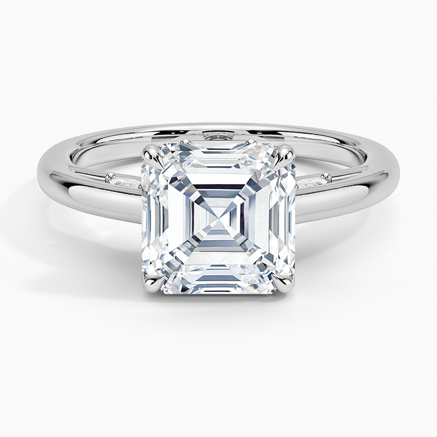2.30 Karat Asscher Kesim Hidden Halo Tasarım Tektaş Laboratuvar Pırlanta Yüzük -Salzburg