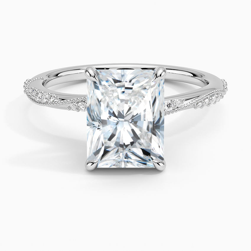 2.25 Karat Radiant Kesim Hidden Halo Tasarım Tektaş Laboratuvar Pırlanta Yüzük 18K  - Melora