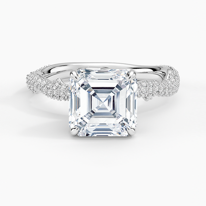 2.75 Asscher Kesim Hidden Halo Tasarım Tektaş Laboratuvar Pırlanta Yüzük - Filara