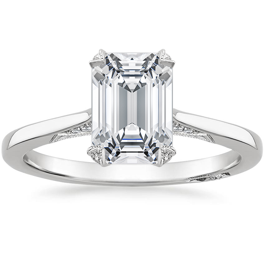 2.25 Karat Emerald Kesim Hidden Halo Tasarım Tektaş Laboratuvar Pırlanta Yüzük - Zurich