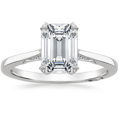 2.25 Emerald Kesim Hidden Halo Tasarım Tektaş Laboratuvar Pırlanta Yüzük - Telara