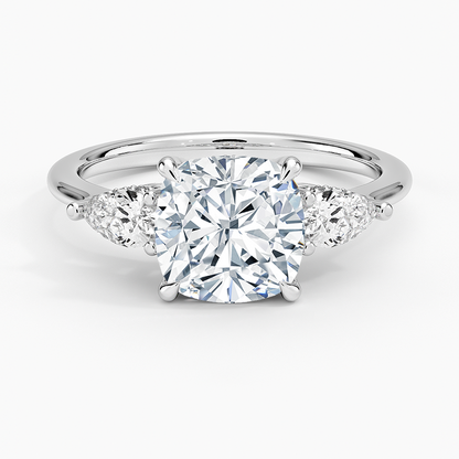 2.50 Cushion Kesim Hidden Halo Tasarım Tektaş Laboratuvar Pırlanta Yüzük - Nilora