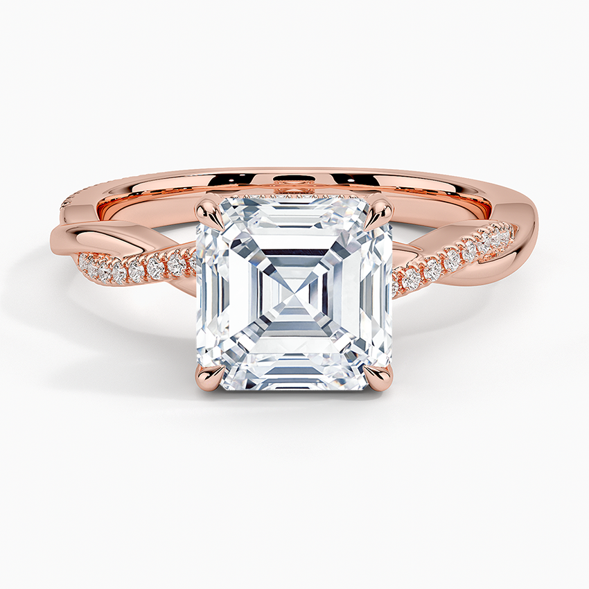 2.25 Karat Asscher Kesim Hidden Halo Tasarım Tektaş Laboratuvar Pırlanta Yüzük  - Riga
