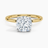 2.10 Karat Cushion Kesim Hidden Halo Tasarım Tektaş Laboratuvar Pırlanta Yüzük 18K  - Elora - Bold Diamonds