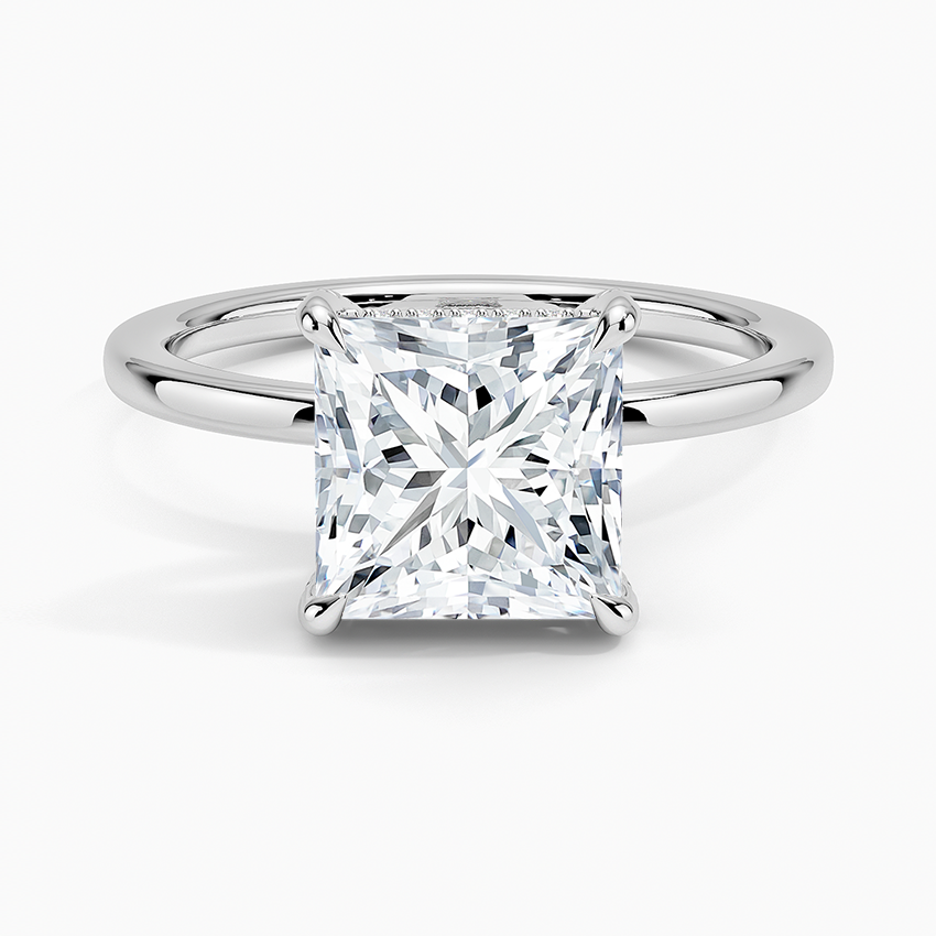 1.60 Carat Princess Halo Design Solitaire Lab Diamond Ring 18K - Florina 