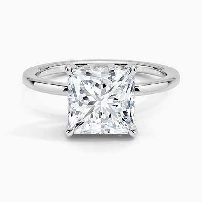 1.60 Carat Princess Halo Design Solitaire Lab Diamond Ring 18K - Florina 