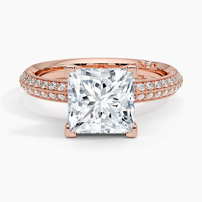 2.50 Prenses Kesim Yarım Tur Tasarım Tektaş Laboratuvar Pırlanta Yüzük - Selara