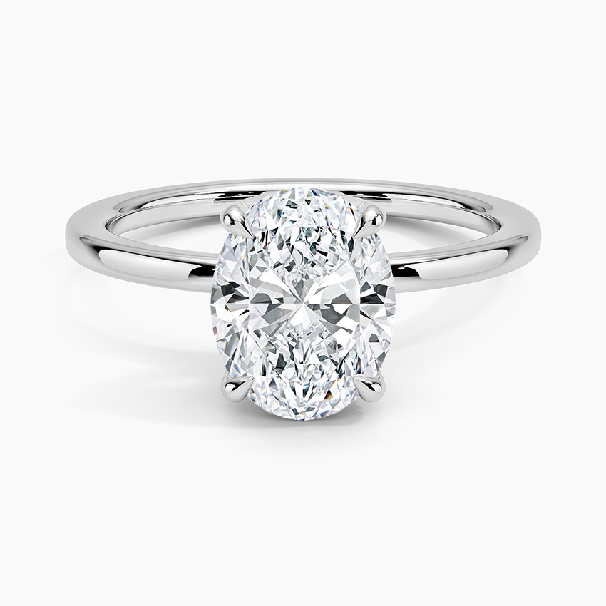 2.15 Karat Oval Kesim Hidden Halo Tasarım Tektaş Laboratuvar Pırlanta Yüzük - Gilora - Bold Diamonds