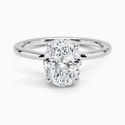 1.60 Carat Princess Halo Design Solitaire Lab Diamond Ring 18K - Florina 