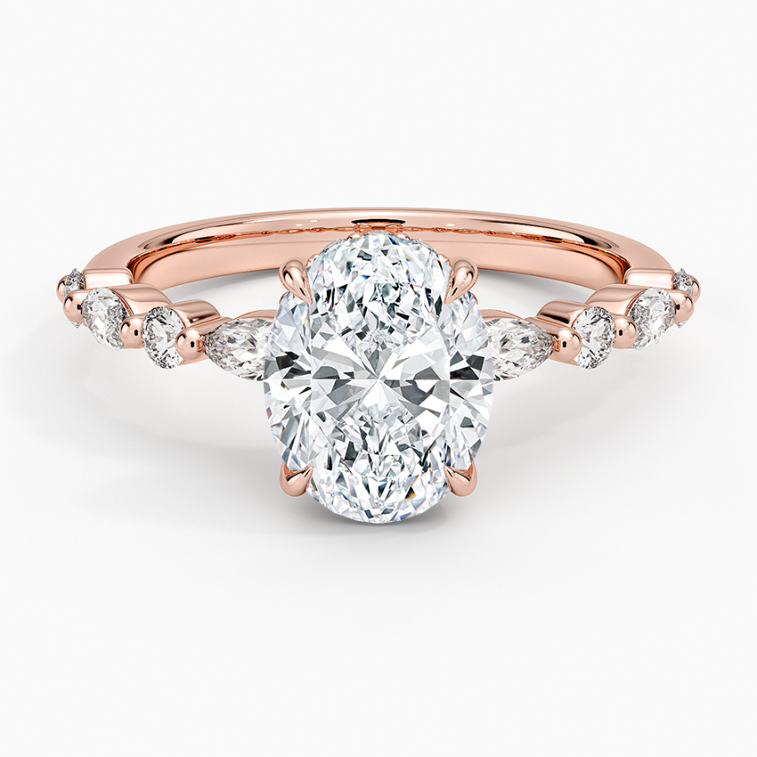 2.50 Karat Oval Kesim Hidden Halo Tasarım Tektaş Laboratuvar Pırlanta Yüzük - Tokyo - Bold Diamonds