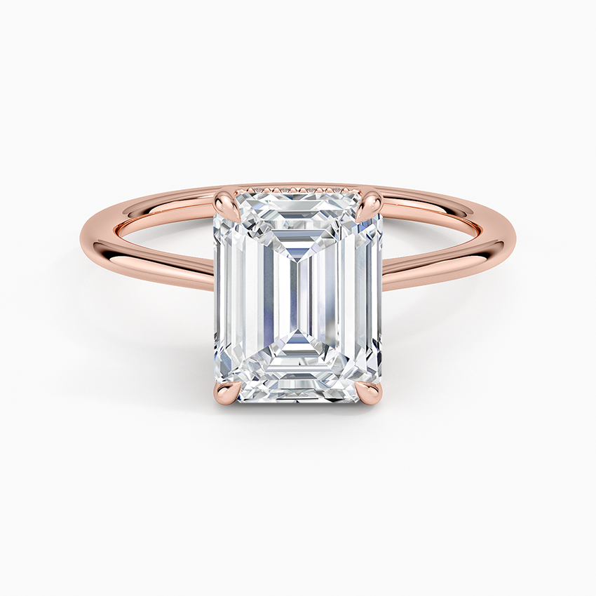 2.10 Karat Emerald Kesim Hidden Halo Tasarım Tektaş Laboratuvar Pırlanta Yüzük - Monaco