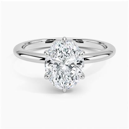 2.10 Oval Kesim Hidden Halo Tasarım Tektaş Laboratuvar Pırlanta Yüzük - Eylora