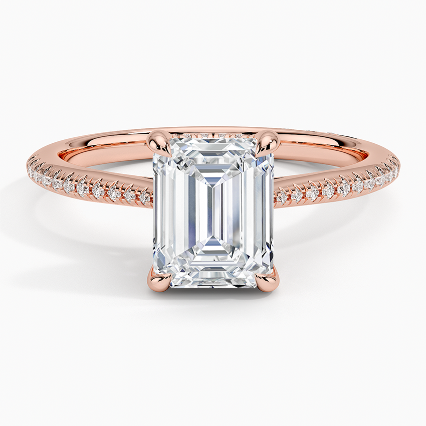 2.25 Karat Emerald Hidden Halo Tasarım Tektaş Laboratuvar Pırlanta Yüzük - Torino