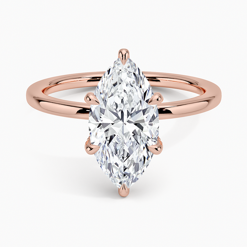 2.15 Karat Marquise Kesim Hidden Halo Tasarım Tektaş Laboratuvar Pırlanta Yüzük - Gilora - Bold Diamonds