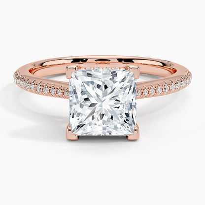 2.25 Karat Princess Hidden Halo Tasarım Tektaş Laboratuvar Pırlanta Yüzük - Milara