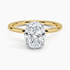 2.10 Karat Oval Kesim Hidden Halo Tasarım Tektaş Laboratuvar Pırlanta Yüzük 18K  - Elora - Bold Diamonds