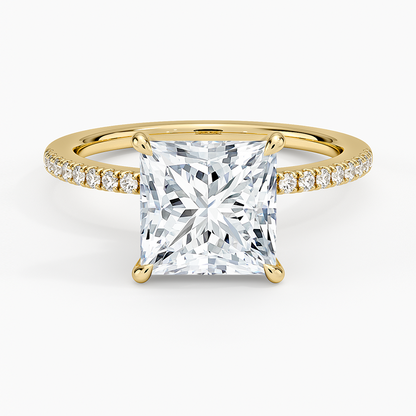 1.60 Carat Princess Halo Design Solitaire Lab Diamond Ring 18K - Florina 