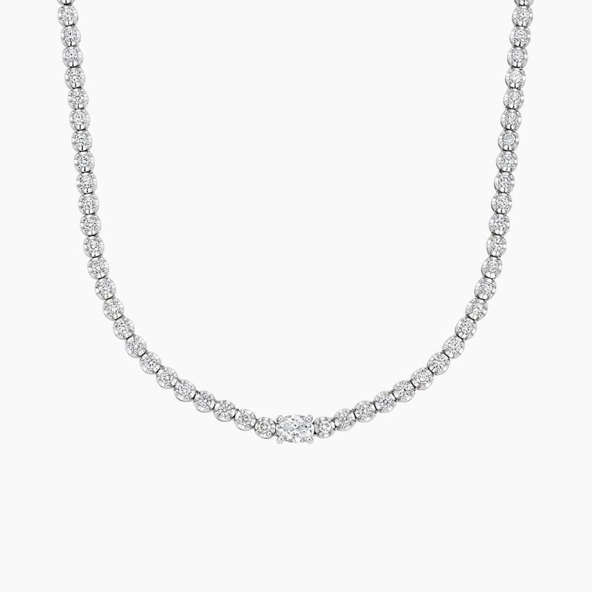 Pırlanta Bahçesi Model 3.00 karat Yuvarlak Kesim Laboratuvar Pırlanta Kolye 18K - Bold Diamonds