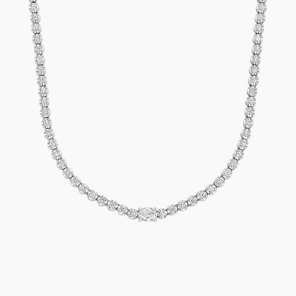 Pırlanta Bahçesi Model 3.00 karat Yuvarlak Kesim Laboratuvar Pırlanta Kolye 18K - Bold Diamonds