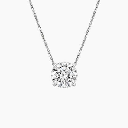 Yuvarlak Model 3.00 karat Yuvarlak Kesim Laboratuvar Pırlanta Kolye 18K - Bold Diamonds