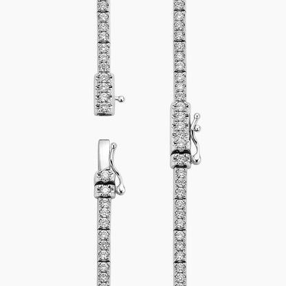 Tenis Zincir Model 3.00 karat Yuvarlak Kesim Laboratuvar Pırlanta Kolye 18K - Bold Diamonds