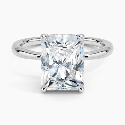 3.10 Karat Radiant Kesim Hidden Halo Tasarım Tektaş Laboratuvar Pırlanta Yüzük 18K  - Alvora - Bold Diamonds