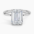 3.10 Karat Emerald Kesim Hidden Halo Tasarım Tektaş Laboratuvar Pırlanta Yüzük 18K  - Alvora - Bold Diamonds