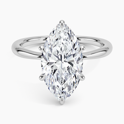 3.10 Karat Marquise Kesim Hidden Halo Tasarım Tektaş Laboratuvar Pırlanta Yüzük 18K  - Alvora - Bold Diamonds