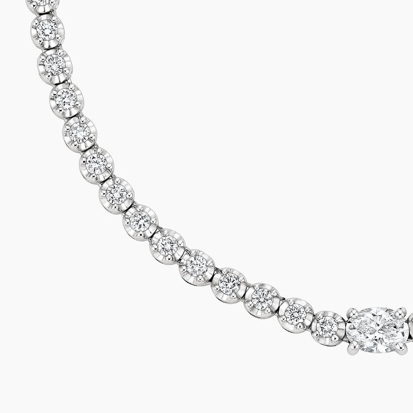 Pırlanta Bahçesi Model 3.00 karat Yuvarlak Kesim Laboratuvar Pırlanta Kolye 18K - Bold Diamonds