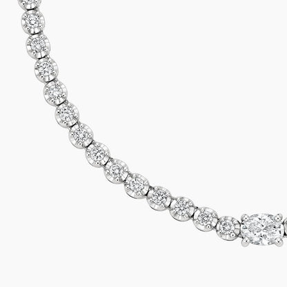 Pırlanta Bahçesi Model 3.00 karat Yuvarlak Kesim Laboratuvar Pırlanta Kolye 18K - Bold Diamonds