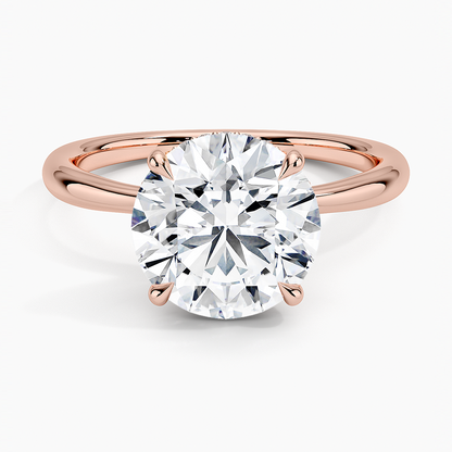 3.10 Karat Hidden Halo Tasarım Tektaş Laboratuvar Pırlanta Yüzük 18K  - Alvora - Bold Diamonds