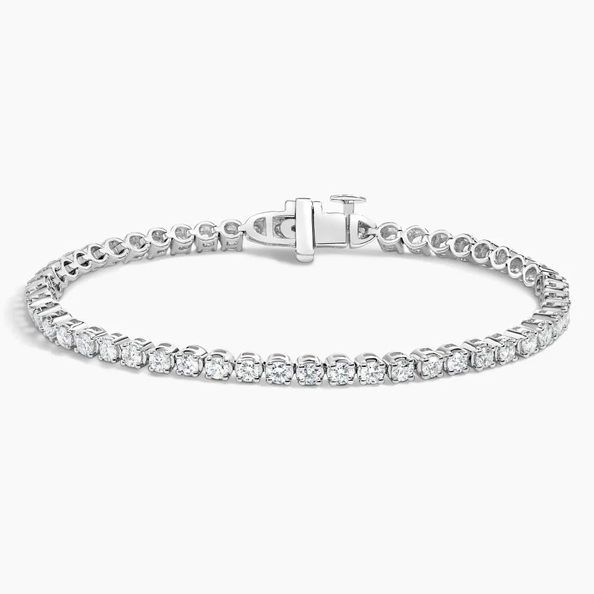 Su Yolu Model 3.00 Karat Yuvarlak Kesim Laboratuvar Pırlanta Bileklik 18K - Bold Diamonds