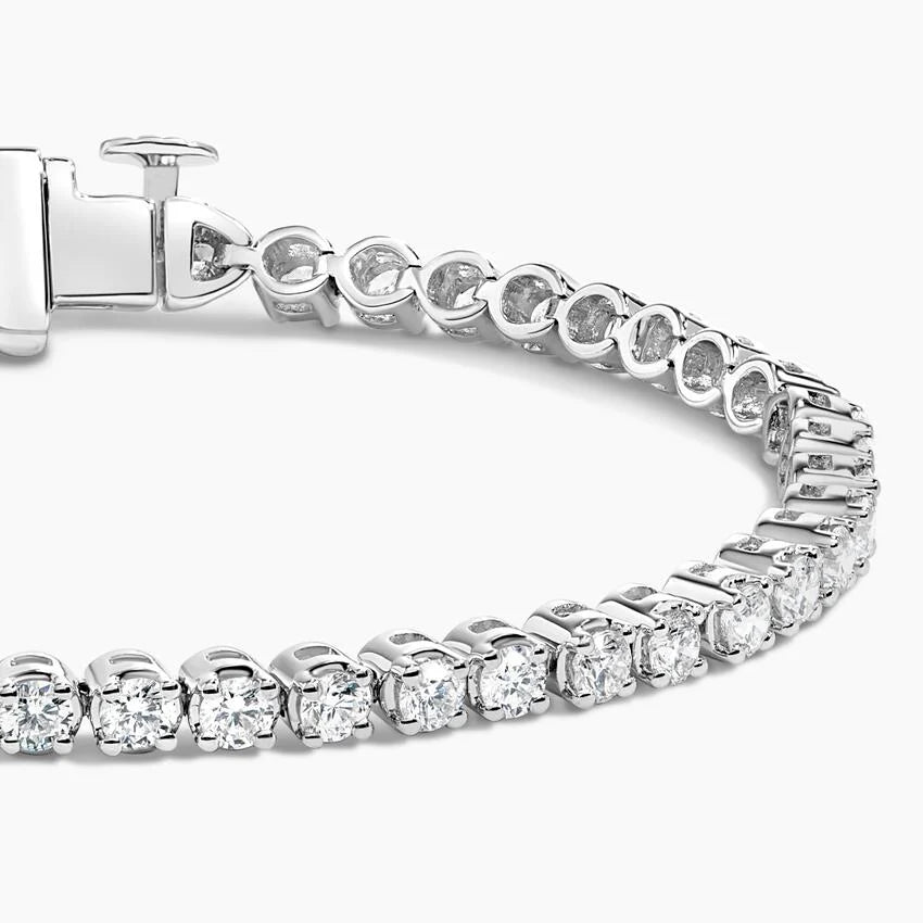 Su Yolu Model 3.00 Karat Yuvarlak Kesim Laboratuvar Pırlanta Bileklik 18K - Bold Diamonds