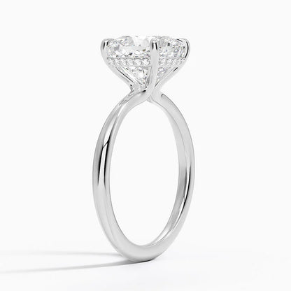 3.10 Karat Cushion Kesim Hidden Halo Tasarım Tektaş Laboratuvar Pırlanta Yüzük 18K  - Alvora - Bold Diamonds