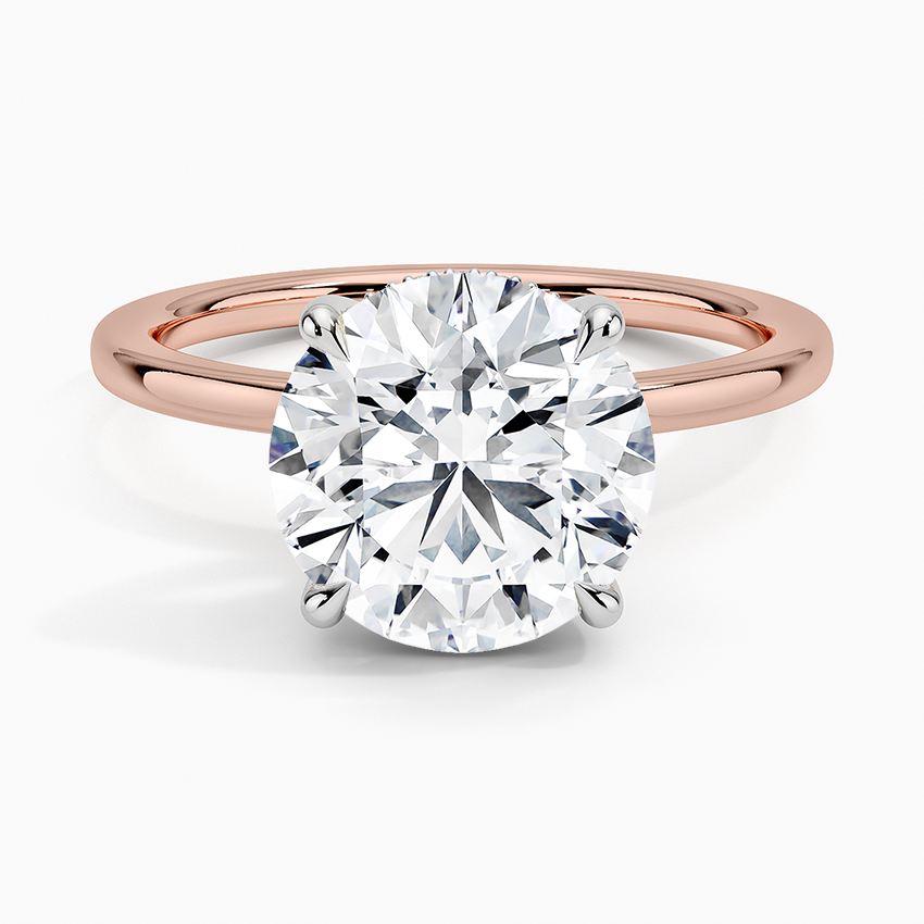 3.10 Karat Hidden Halo Tasarım Tektaş Laboratuvar Pırlanta Yüzük 18K  - Elora - Bold Diamonds