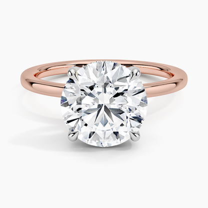 3.10 Karat Hidden Halo Tasarım Tektaş Laboratuvar Pırlanta Yüzük 18K  - Elora - Bold Diamonds