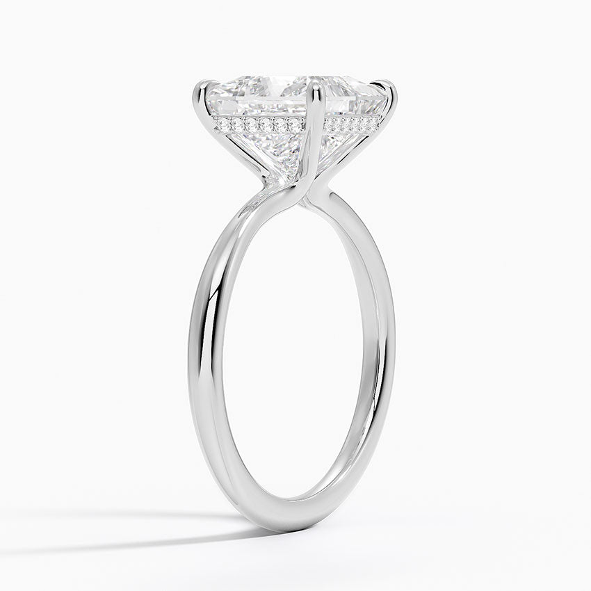 3.10 Karat Prenses Kesim Hidden Halo Tasarım Tektaş Laboratuvar Pırlanta Yüzük 18K  - Alvora - Bold Diamonds