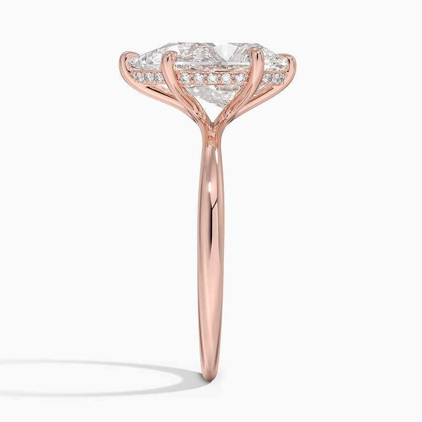 3.10 Karat Pear Kesim Hidden Halo Tasarım Tektaş Laboratuvar Pırlanta Yüzük 18K  - Alvora - Bold Diamonds