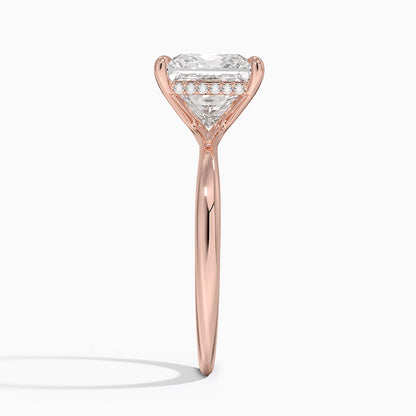 3.10 Karat Prenses Kesim Hidden Halo Tasarım Tektaş Laboratuvar Pırlanta Yüzük 18K  - Alvora - Bold Diamonds