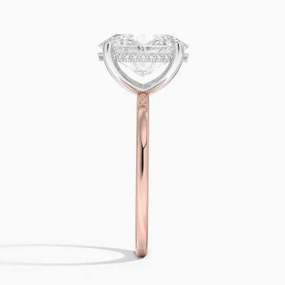 3.10 Karat Oval Kesim Hidden Halo Tasarım Tektaş Laboratuvar Pırlanta Yüzük 18K  - Elora - Bold Diamonds