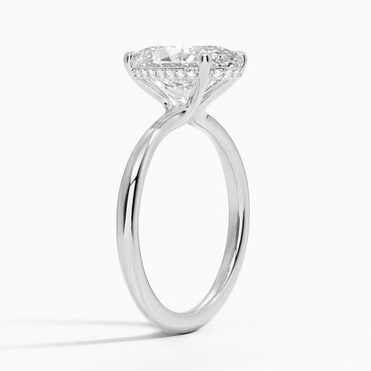 3.10 Karat Oval Kesim Hidden Halo Tasarım Tektaş Laboratuvar Pırlanta Yüzük 18K  - Alvora - Bold Diamonds