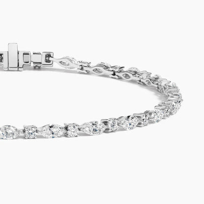 Pırlanta Yağmuru Model 3.00 Karat Markiz Kesim Laboratuvar Pırlanta Bileklik 18K - Bold Diamonds
