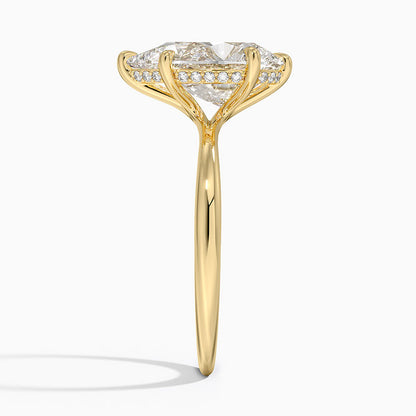 3.10 Karat Pear Kesim Hidden Halo Tasarım Tektaş Laboratuvar Pırlanta Yüzük 18K  - Alvora - Bold Diamonds