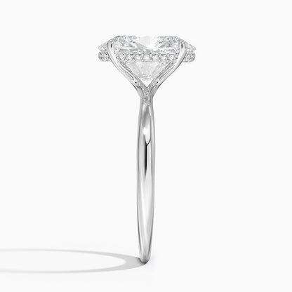 3.10 Karat Oval Kesim Hidden Halo Tasarım Tektaş Laboratuvar Pırlanta Yüzük 18K  - Alvora - Bold Diamonds