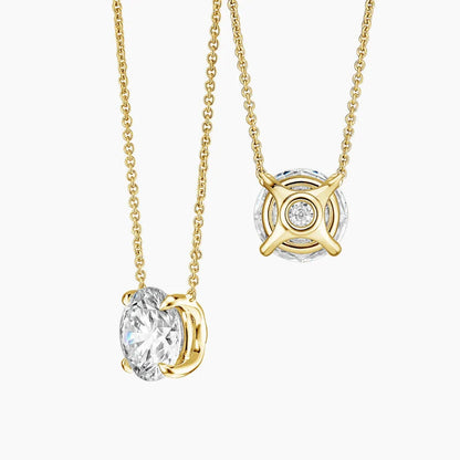 Yuvarlak Model 3.00 karat Yuvarlak Kesim Laboratuvar Pırlanta Kolye 18K - Bold Diamonds
